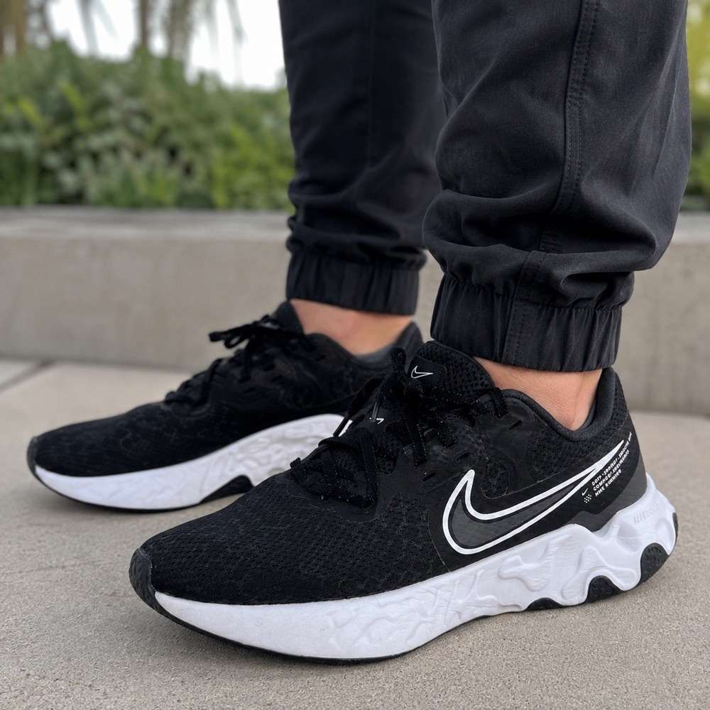Nike Renew Ride 2 Black White Running Shoes CU3507-004 Womens Sz 9
